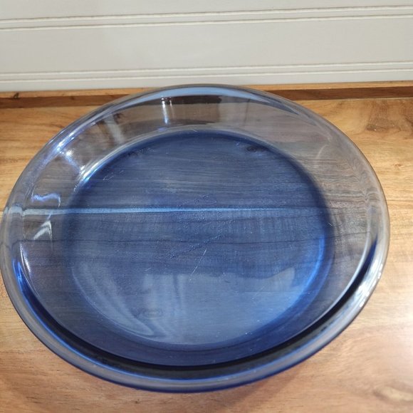 Anchor Hocking Cobalt Blue Pie Plate 9" ovenware vtg bakeware .75qt kitchenware - Picture 1 of 11